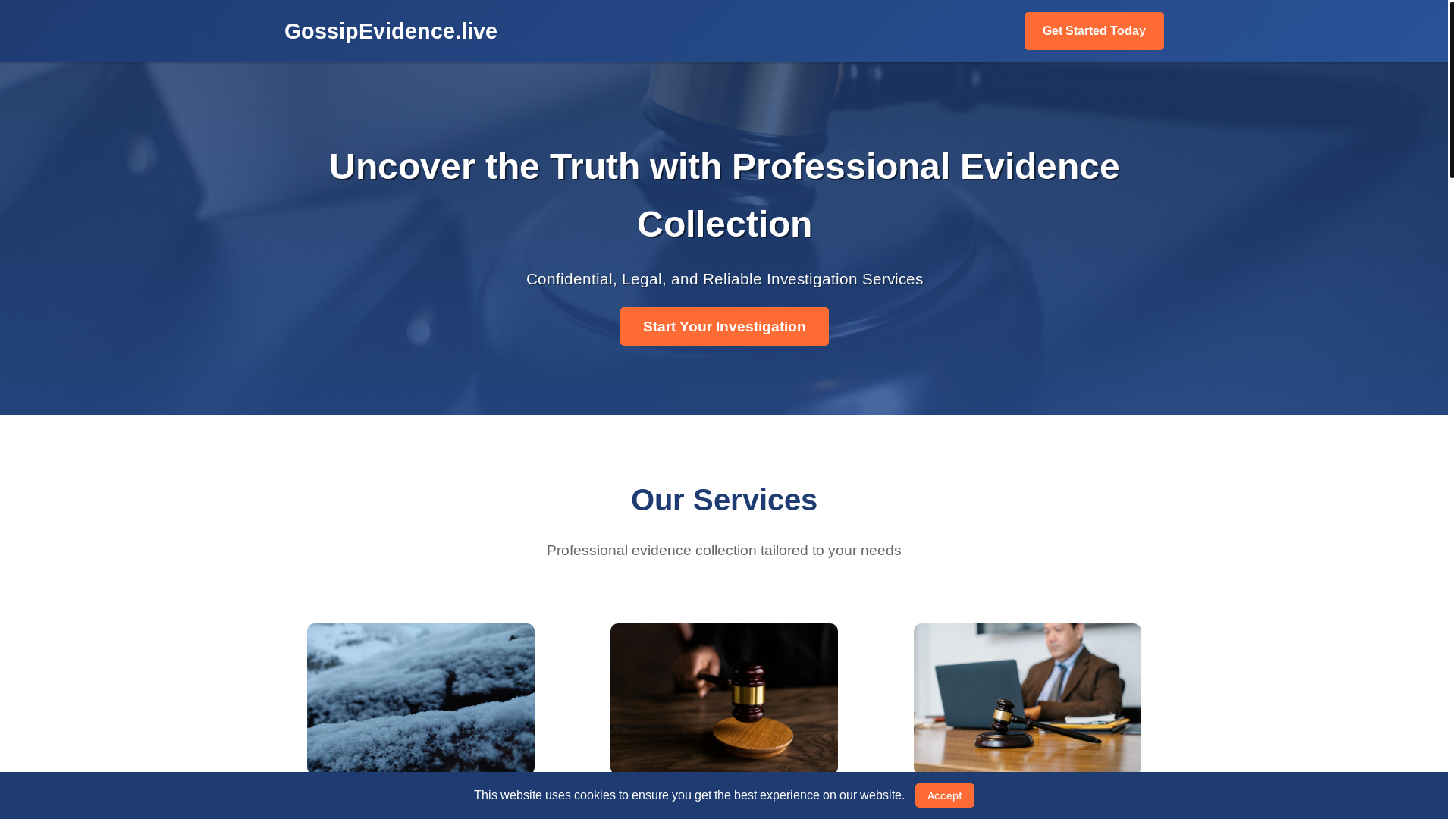 website screenshot of https://gossipevidence.live/