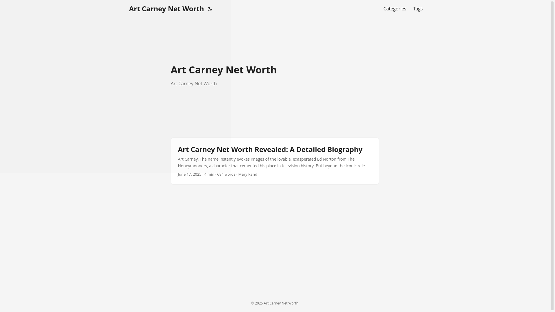 website screenshot of https://art-carney-net-worth20250727.pages.dev/