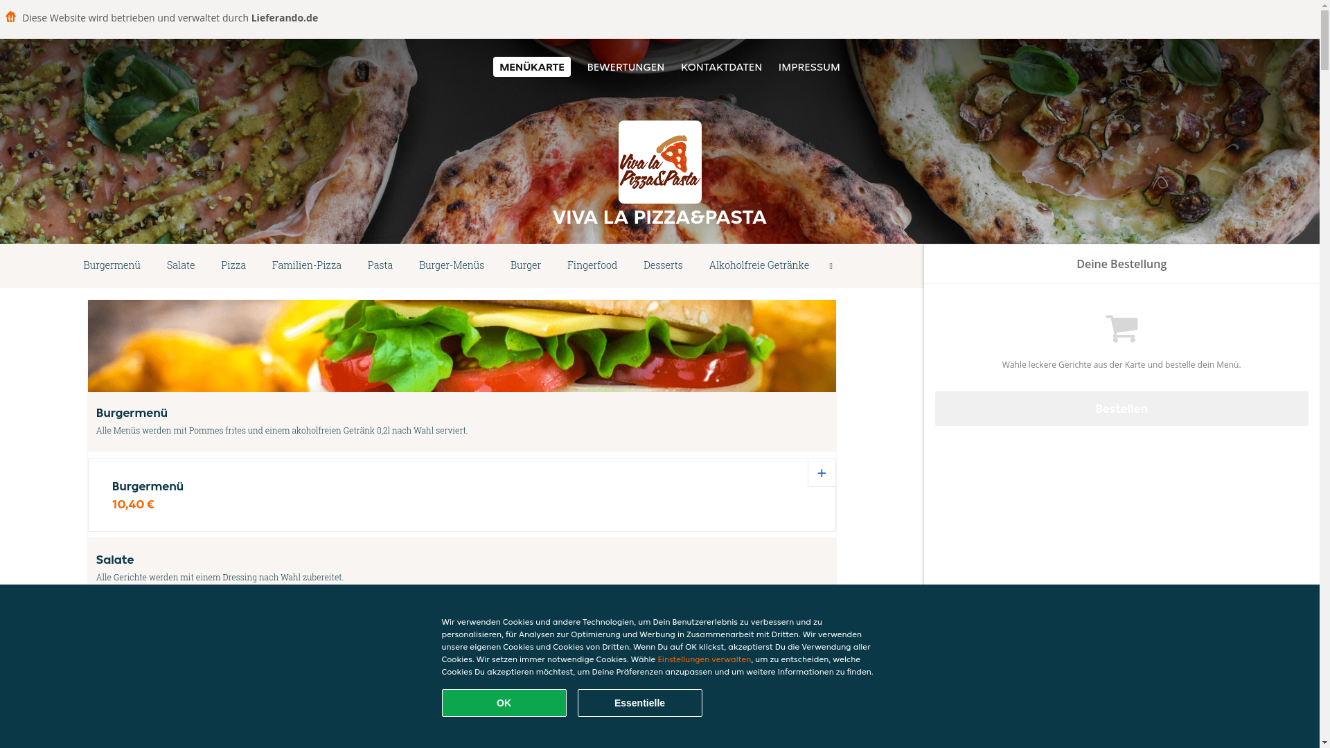 website screenshot of https://vivalapizzapasta-berlin.de/
