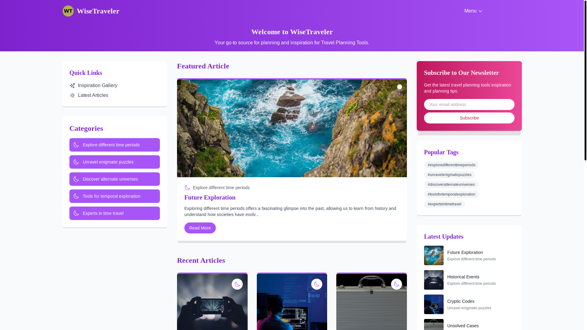 website screenshot of https://travelwisetoolkit.qpon/