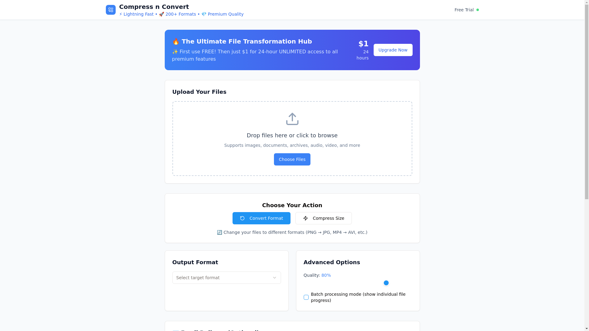 website screenshot of https://compressconvert.app/