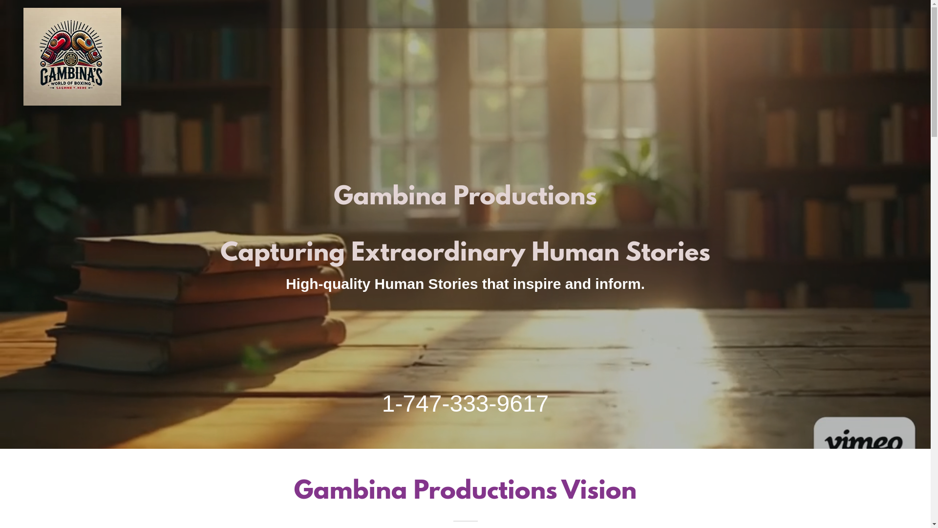 website screenshot of https://gambinaproductions.com/