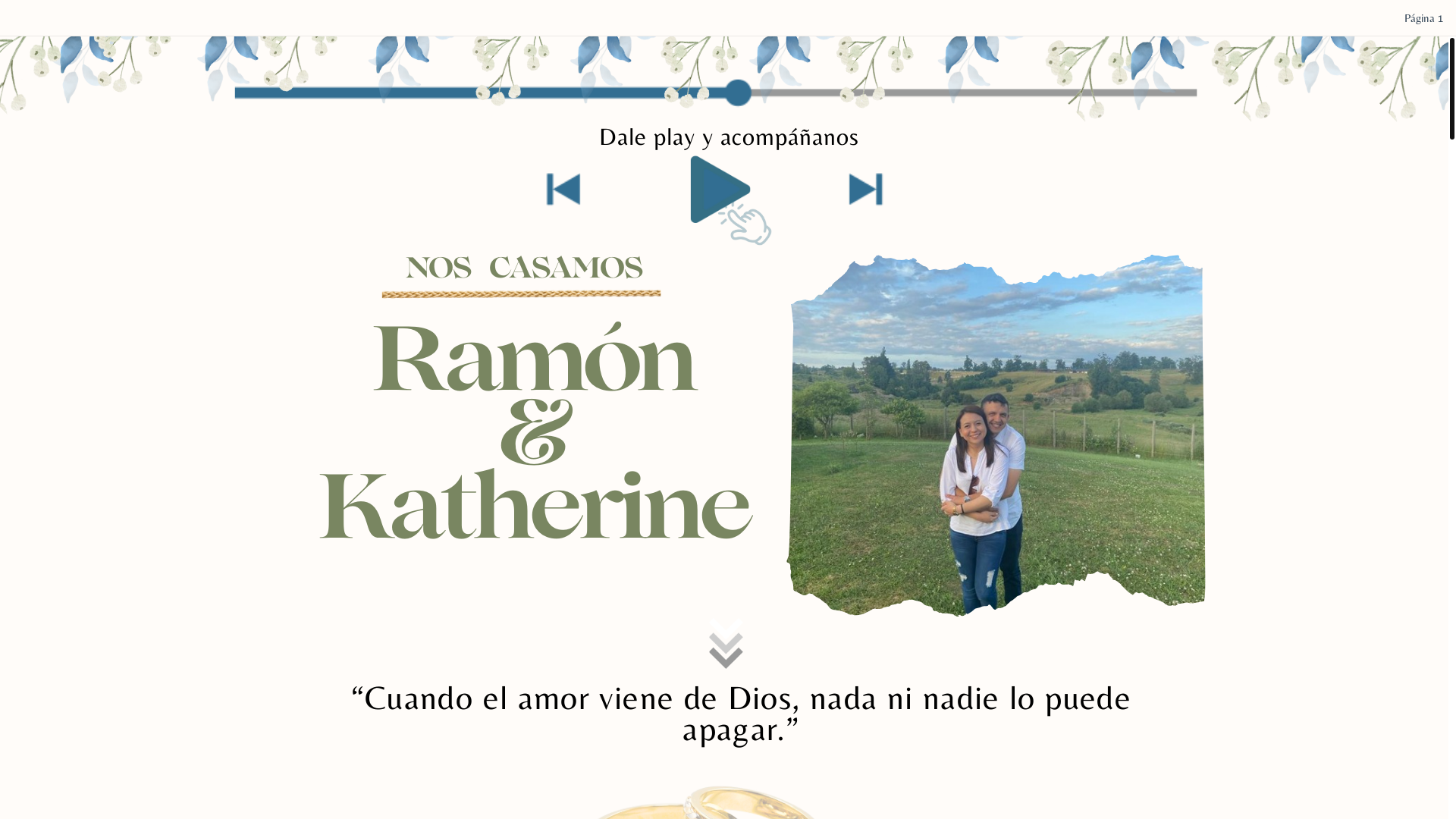 website screenshot of https://invitacionmatrimonioramonykatherine.com/