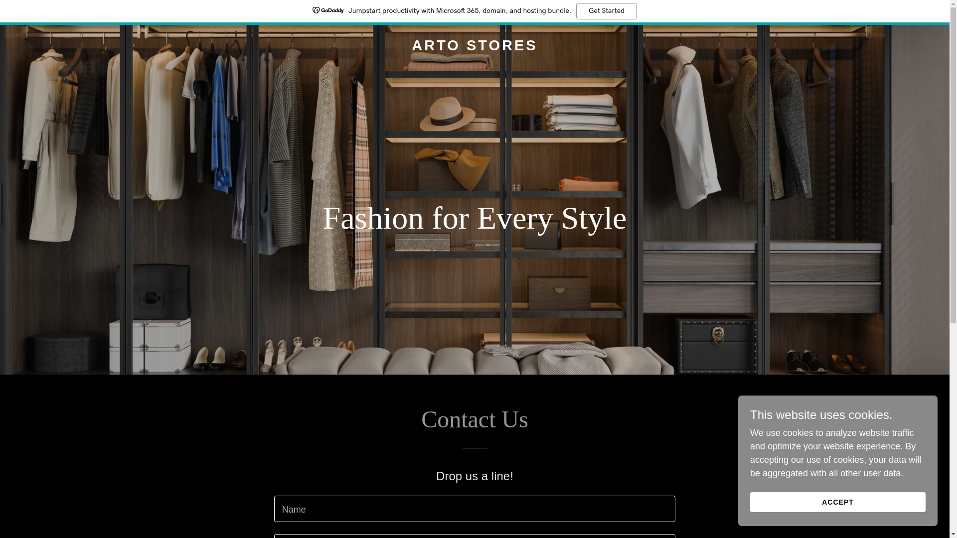 website screenshot of https://artostores.com/