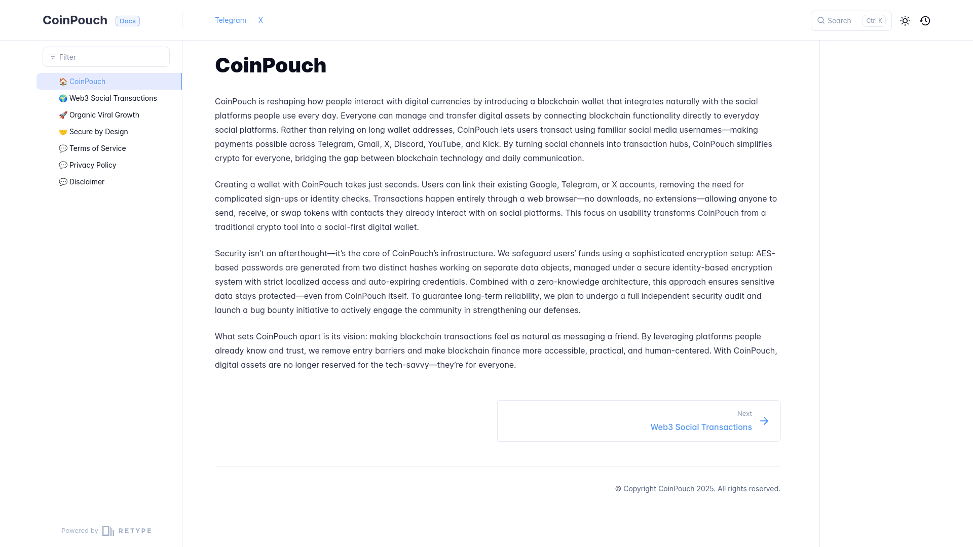 website screenshot of https://whitepaper-coinpouch.pages.dev/