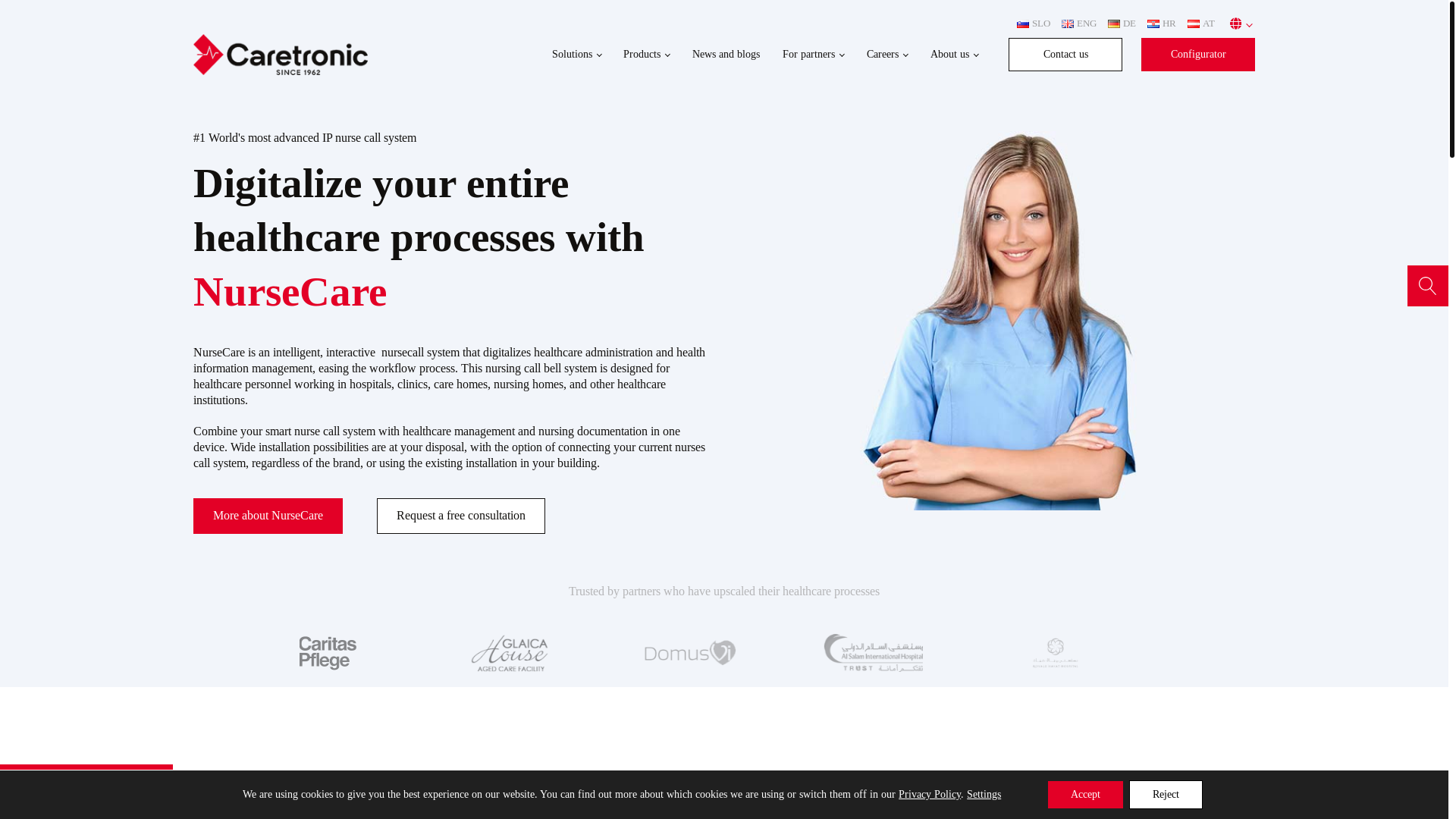 website screenshot of https://caretronic.us/