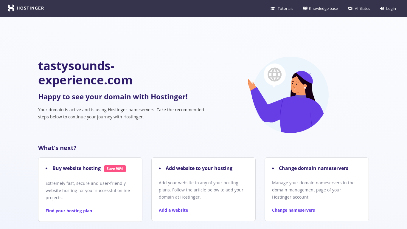 website screenshot of https://tastysounds-experience.com/