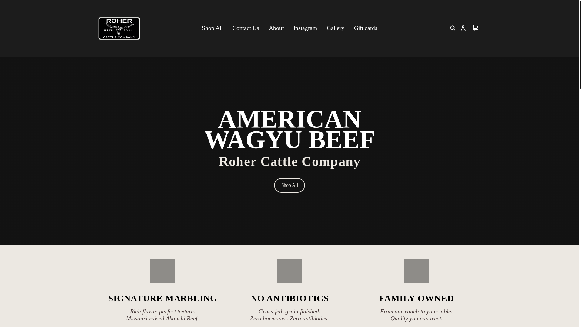 website screenshot of https://rohercattleco.com/