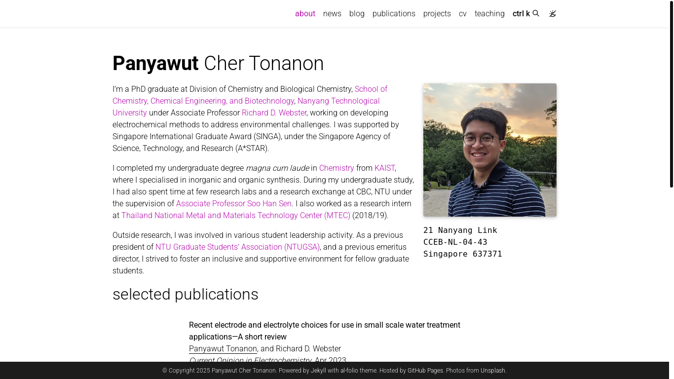 website screenshot of https://cher-al-folio.pages.dev/