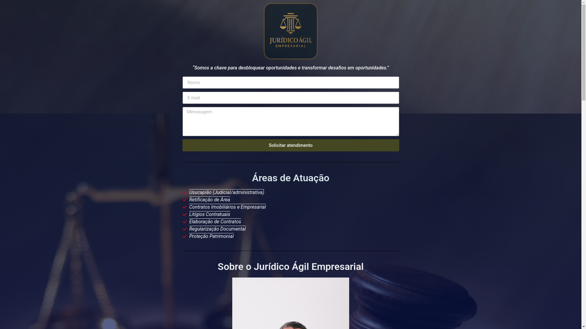 website screenshot of https://juridicoagilempresarial.com.br/