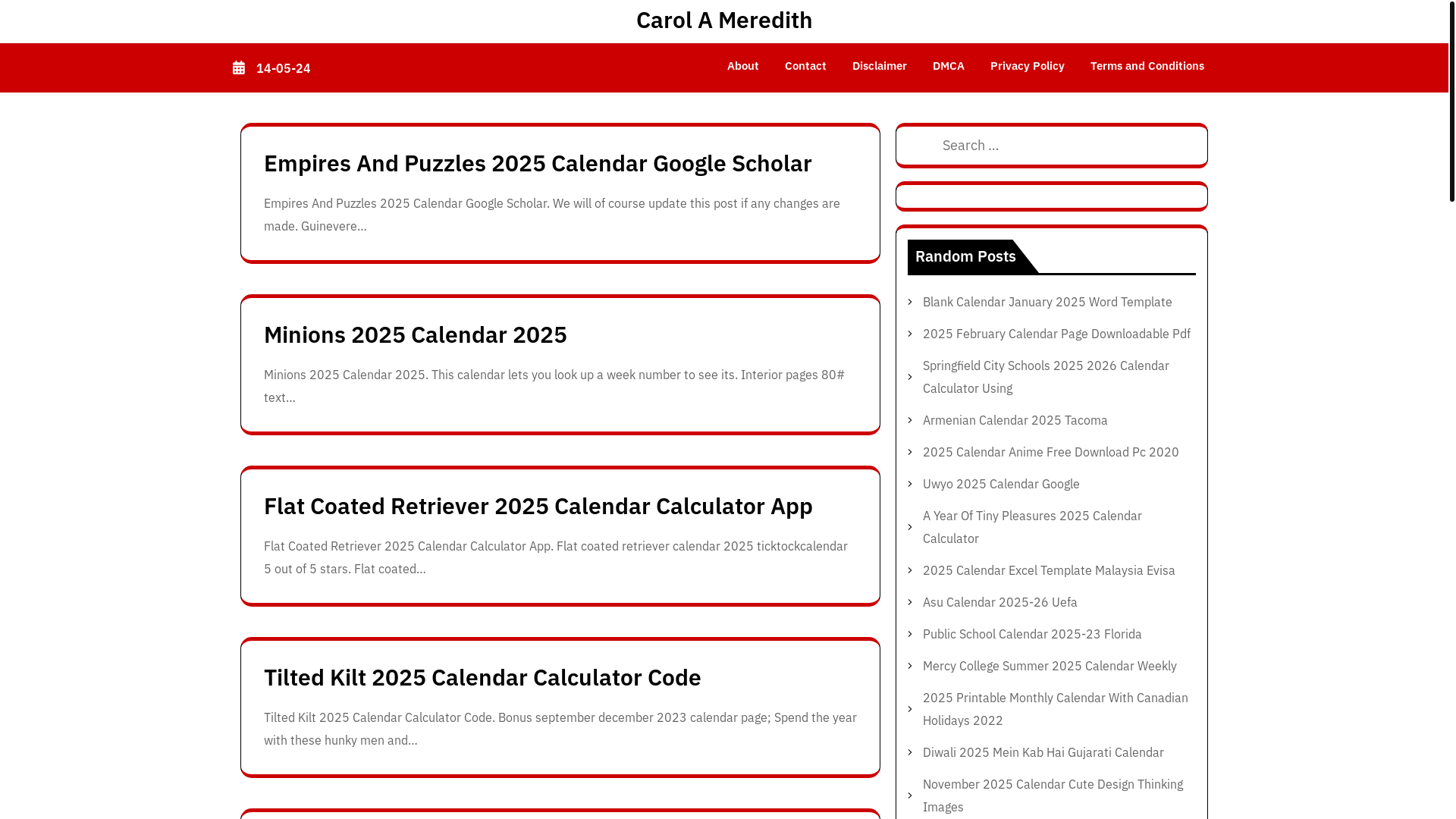 website screenshot of https://carolameredith.pages.dev/