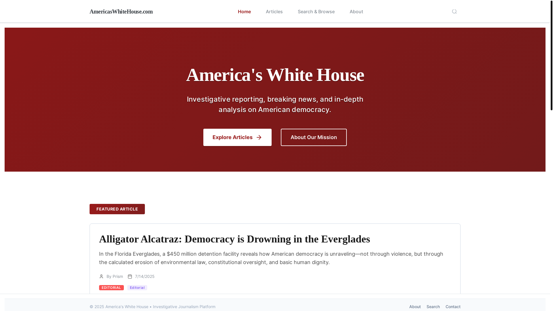 website screenshot of https://americas-white-house.pages.dev/
