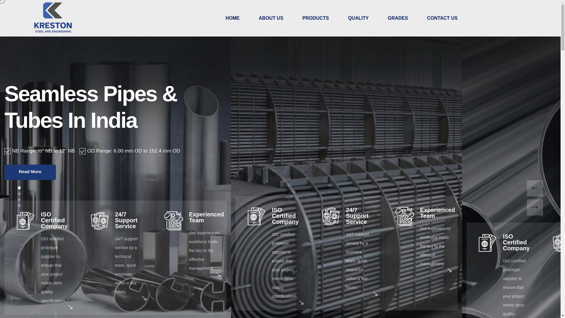 website screenshot of https://krestonsteel.com/