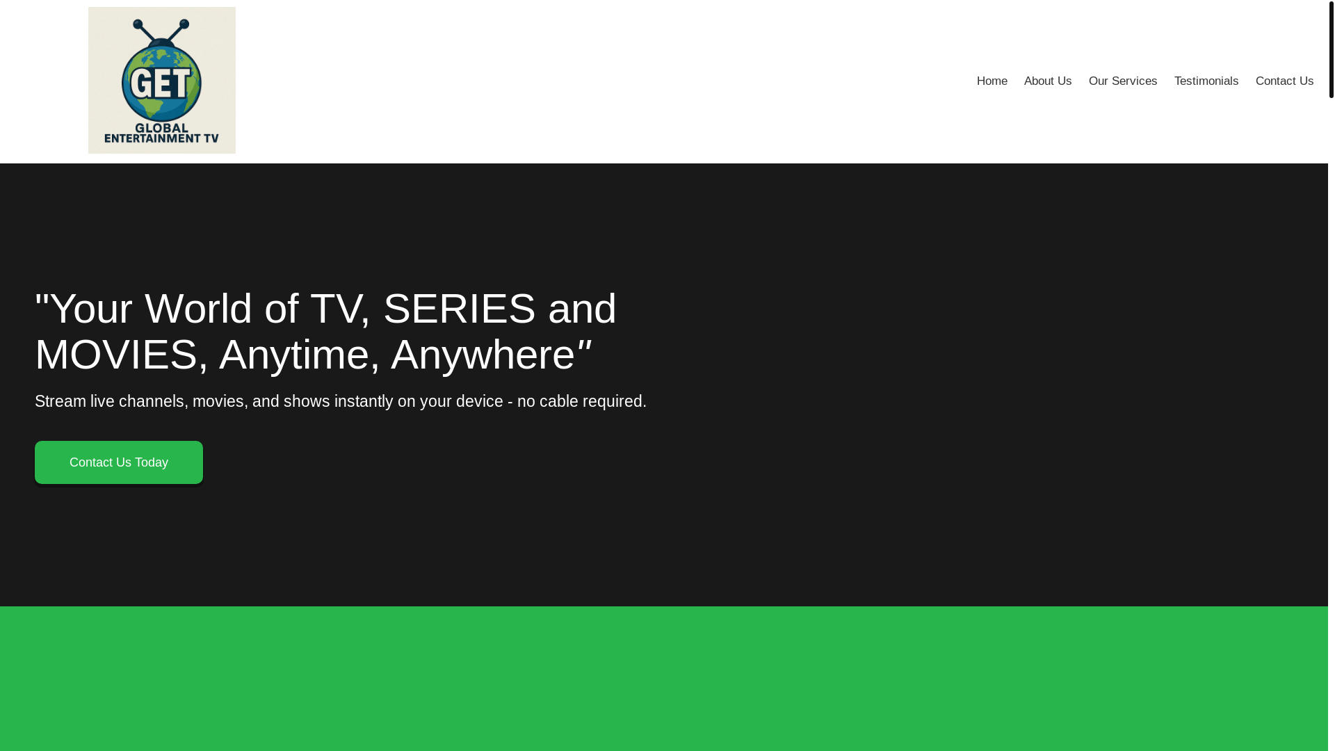 website screenshot of https://globalentertainmenttv.net/
