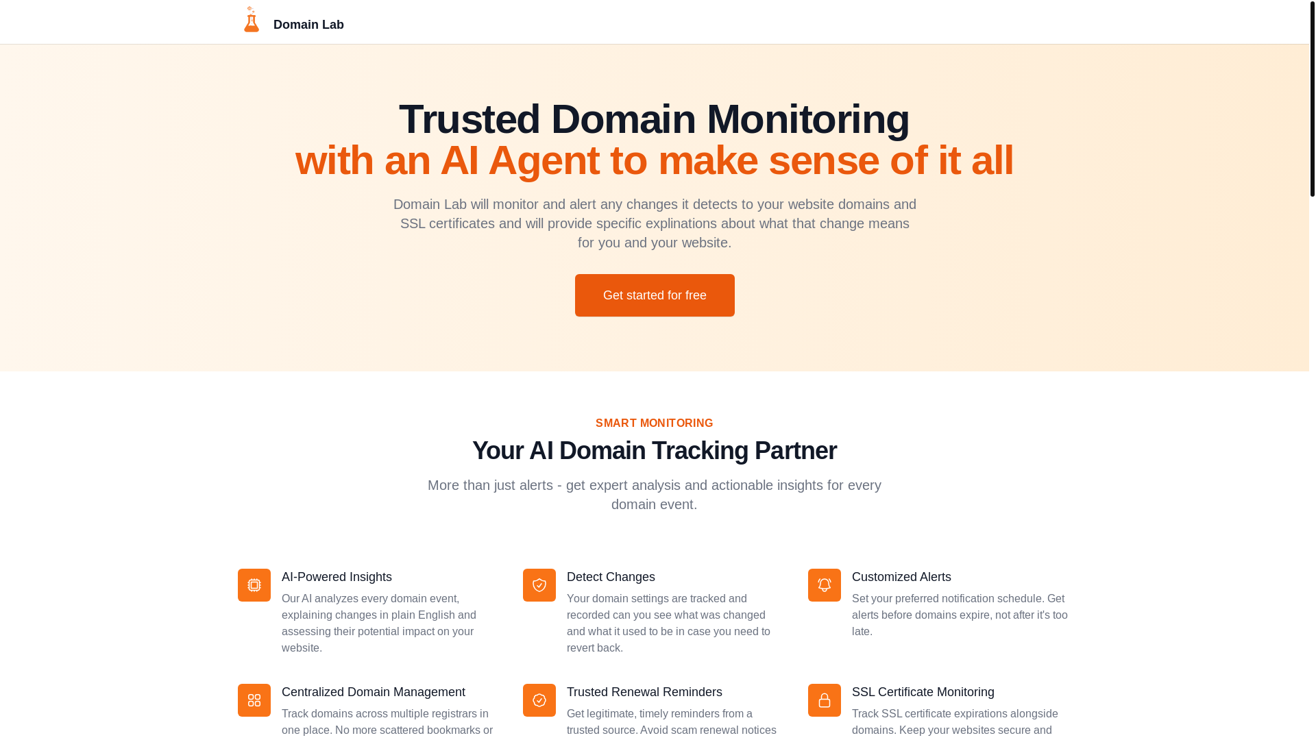 website screenshot of https://domain-lab-app.pages.dev/