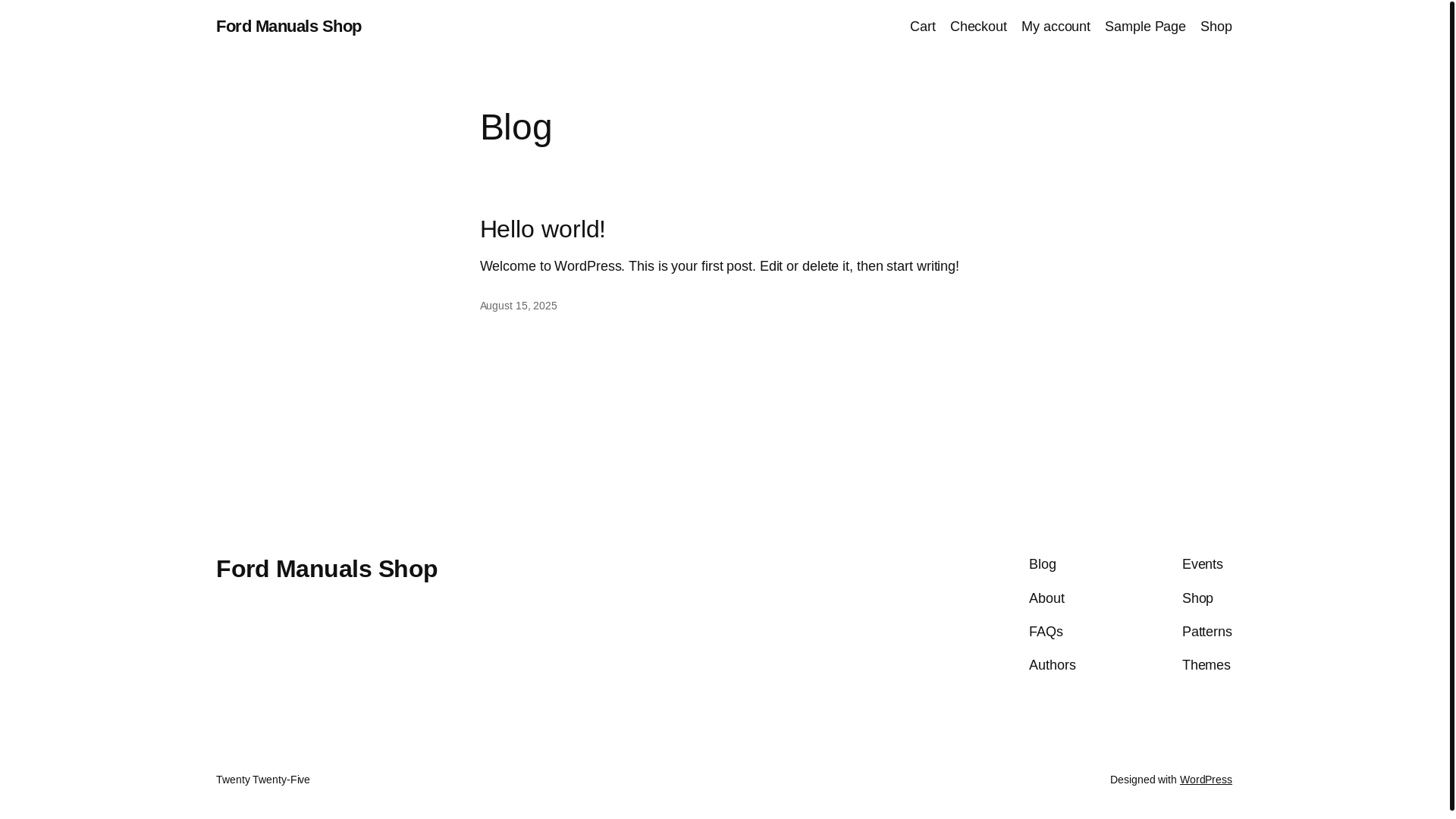 website screenshot of https://fordmanuals.shop/