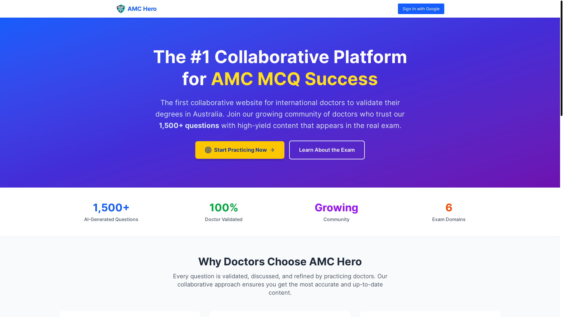 website screenshot of https://amc-hero.com/