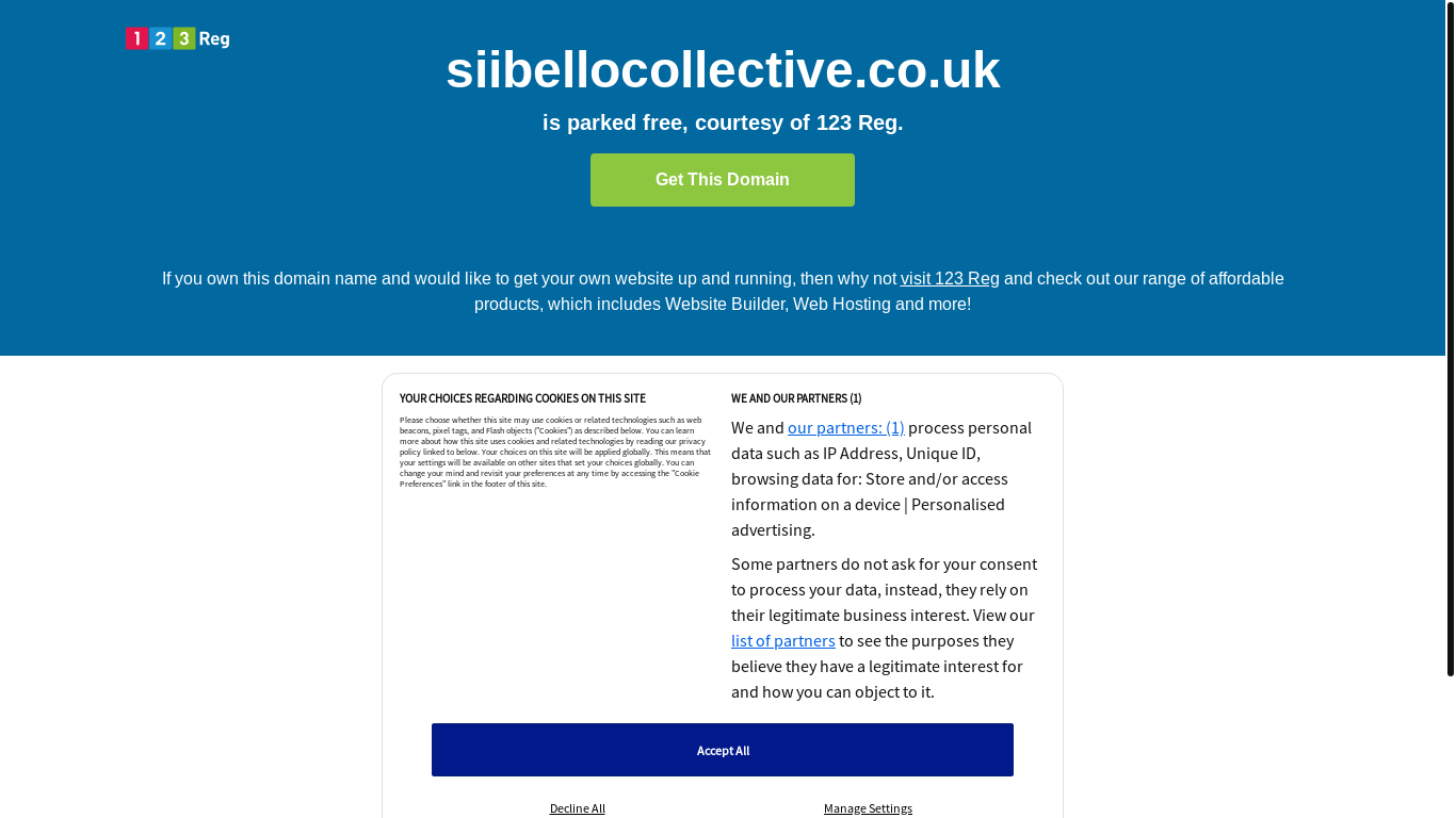 website screenshot of https://siibellocollective.co.uk/