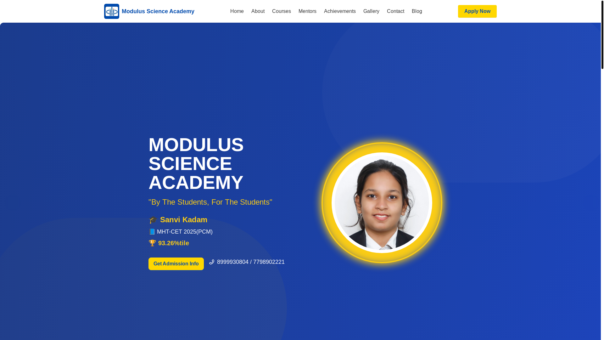 website screenshot of https://modulusscienceacademy.pages.dev/