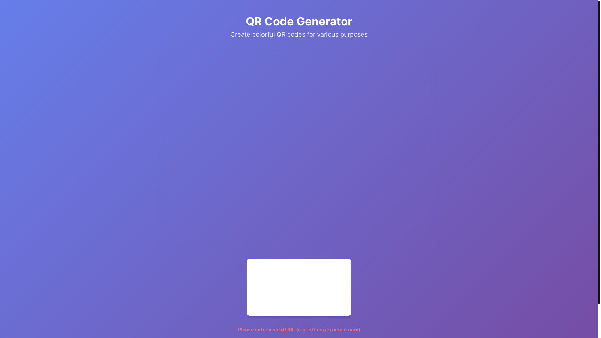 website screenshot of https://qrcodegenerator.shop/