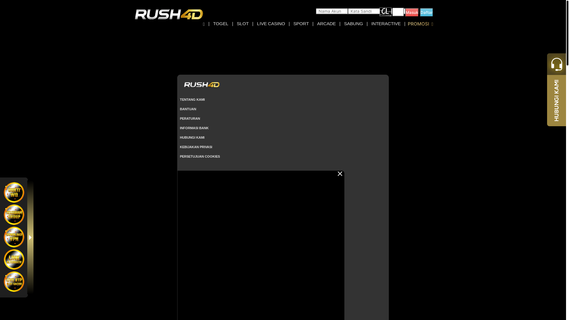 website screenshot of https://rush4dworld.com/