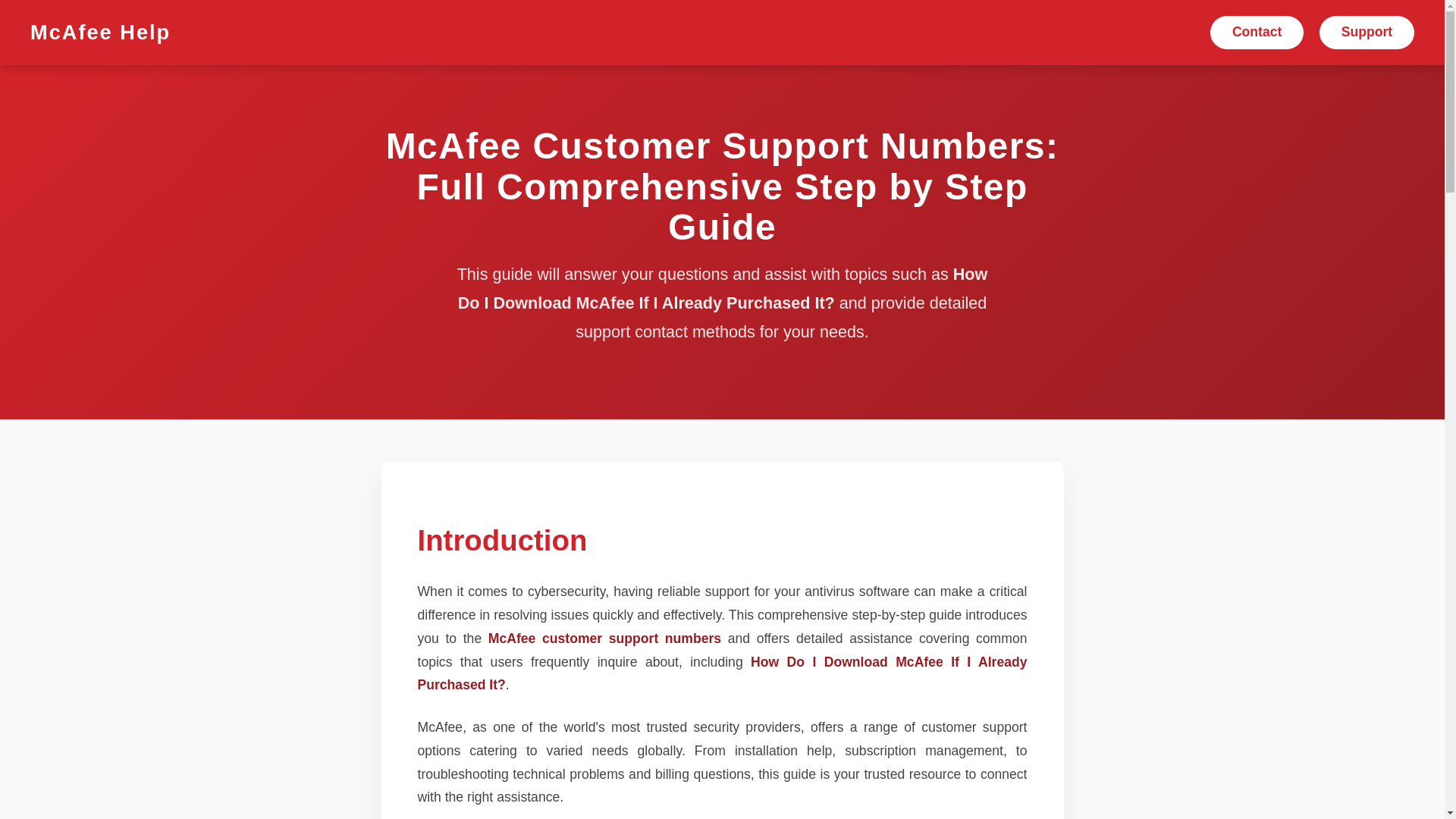 website screenshot of https://mcafee-help.pages.dev/