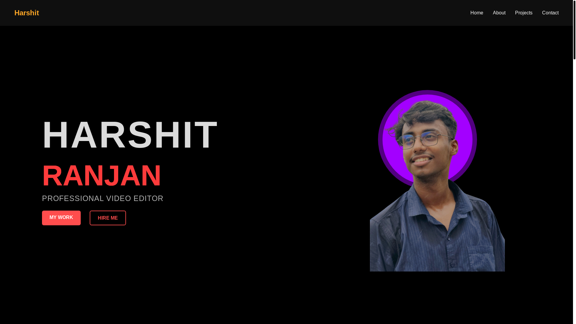 website screenshot of https://harshit.sbs/