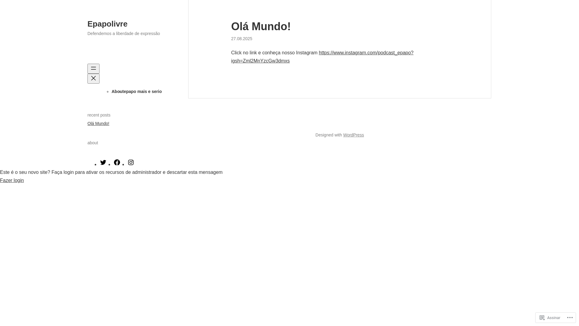 website screenshot of https://podcastepapo.blog/