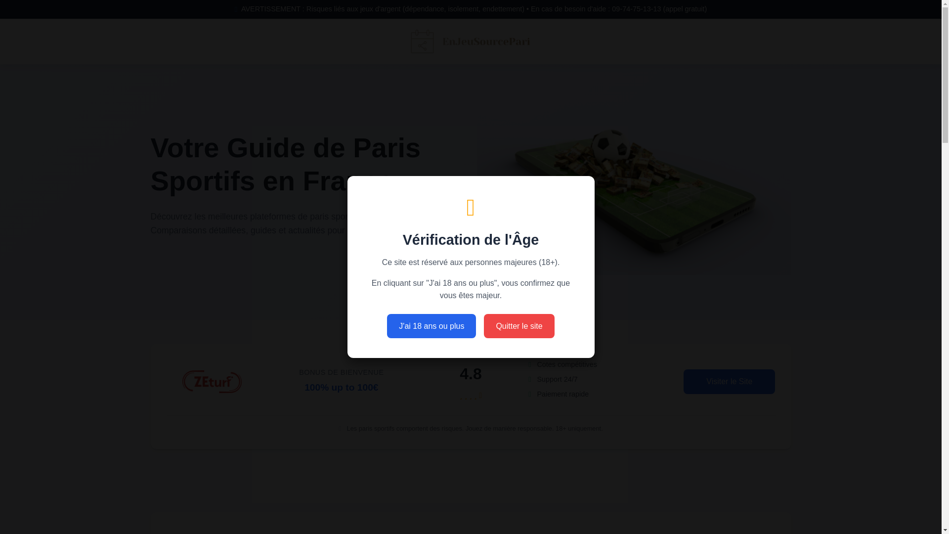 website screenshot of https://enjeusourcepari.com/