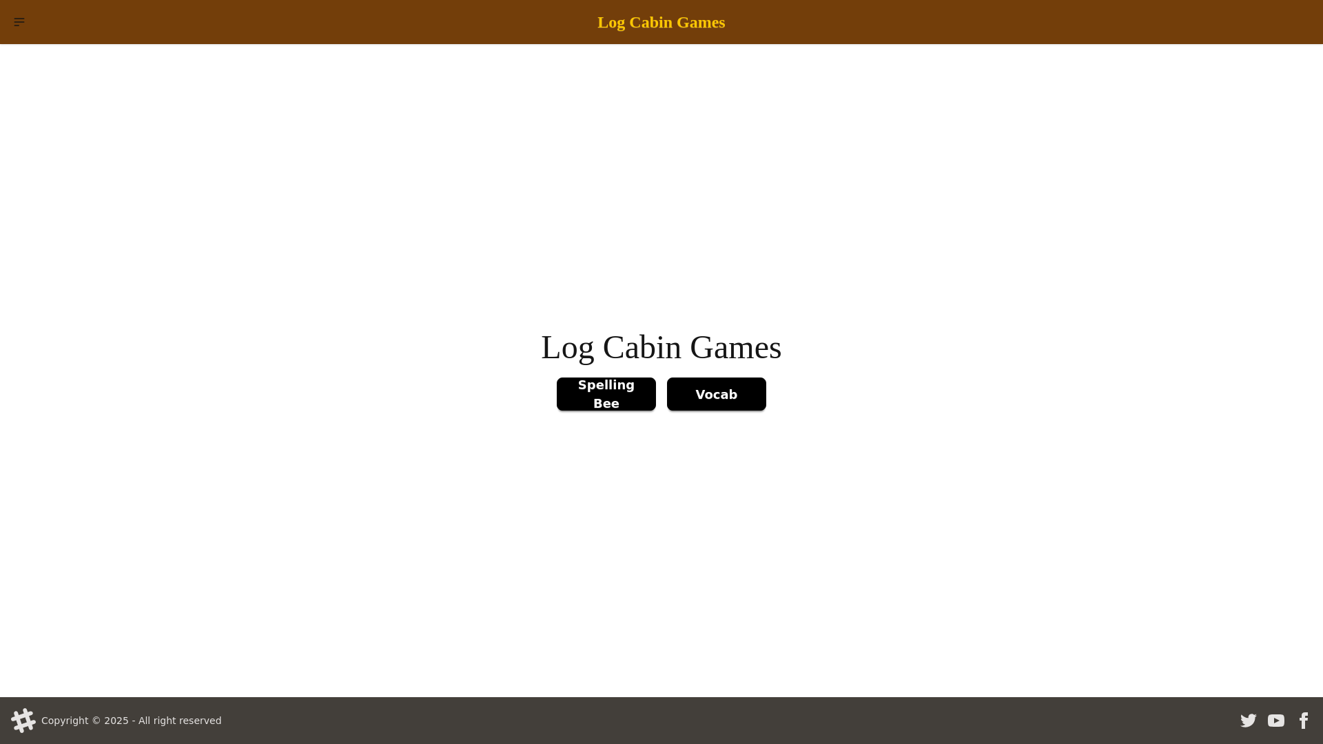 website screenshot of https://logcabingames.pages.dev/