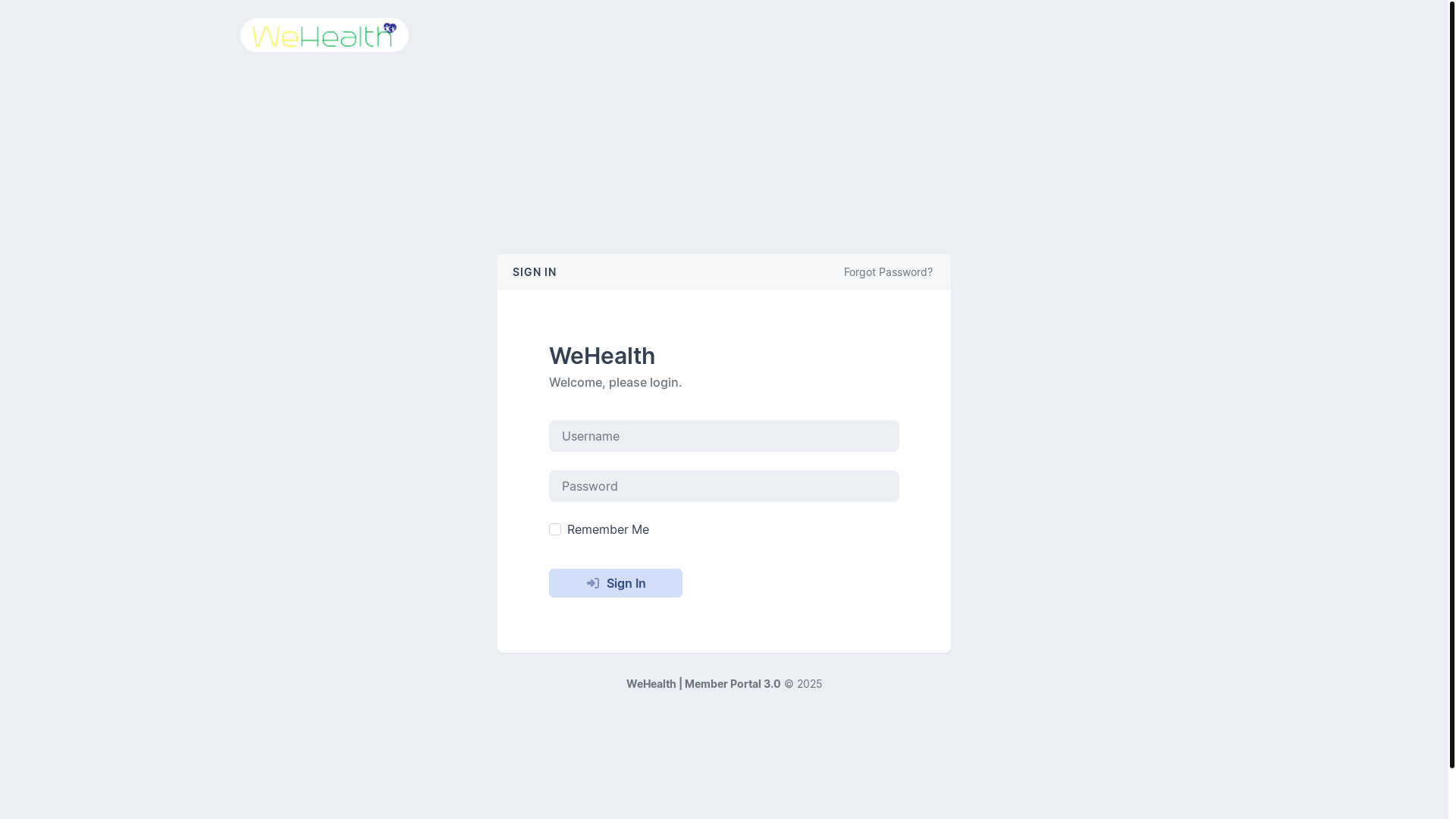 website screenshot of https://wehealthmemberportalv3.pages.dev/
