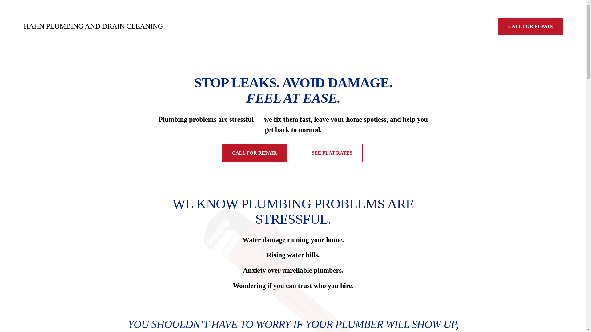 website screenshot of https://hahnplumbingwichita.com/