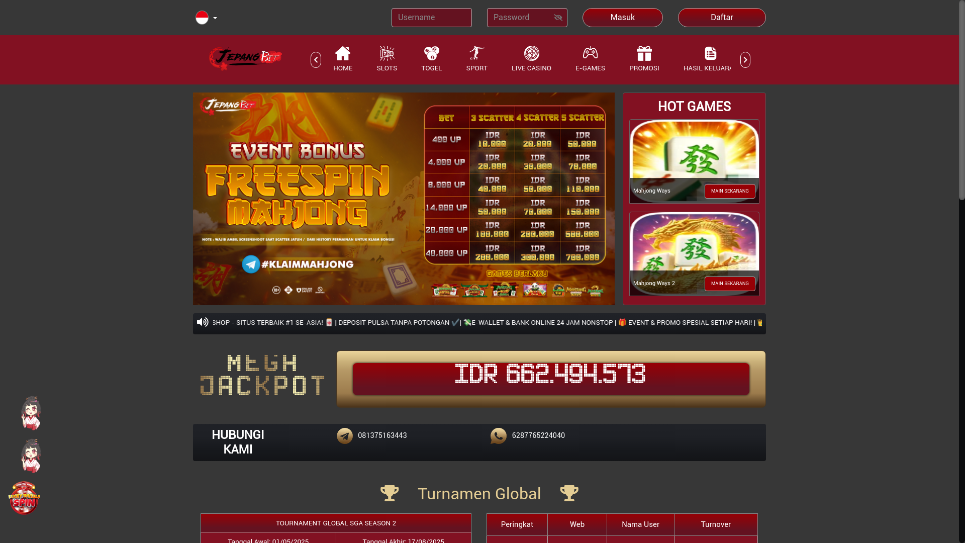 website screenshot of https://99jepangbet.com/