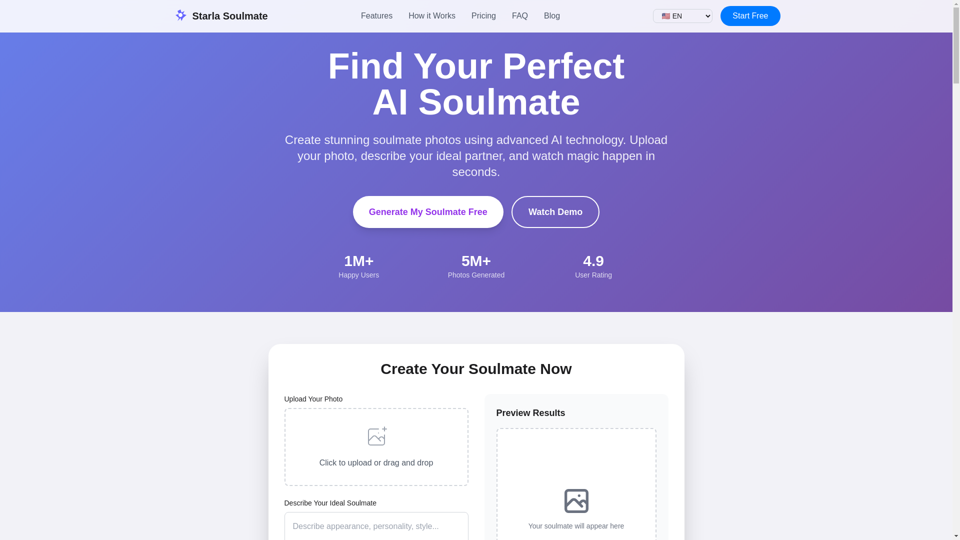 website screenshot of https://starla-soulmate-canvas-ai.pages.dev/