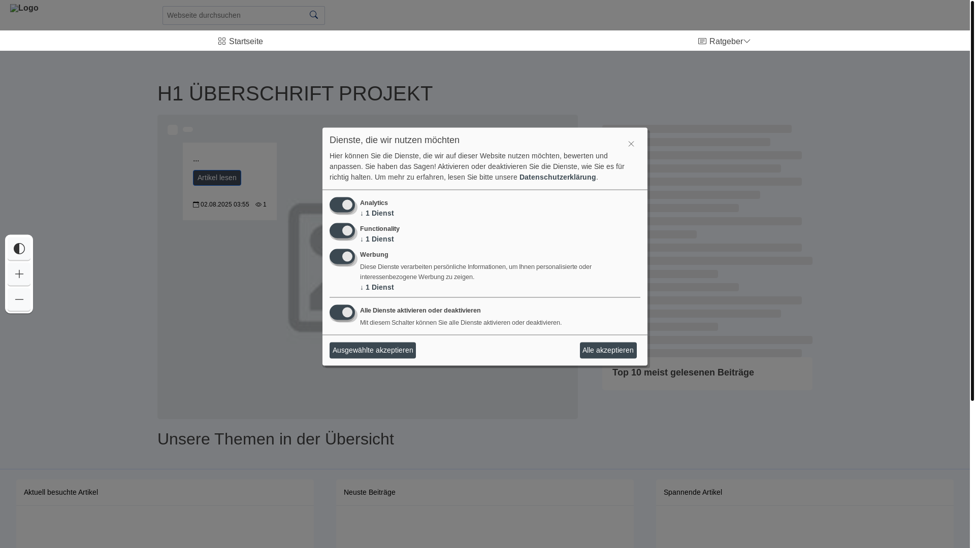 website screenshot of https://smart-garten.info/