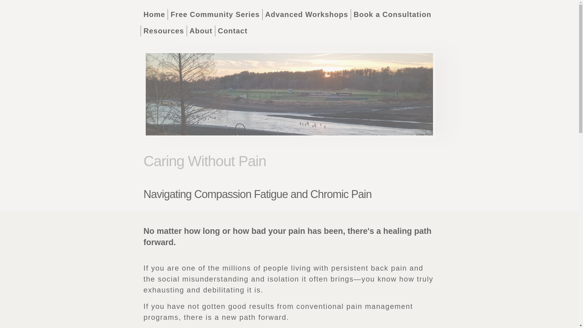 website screenshot of https://caringwithoutpain.com/