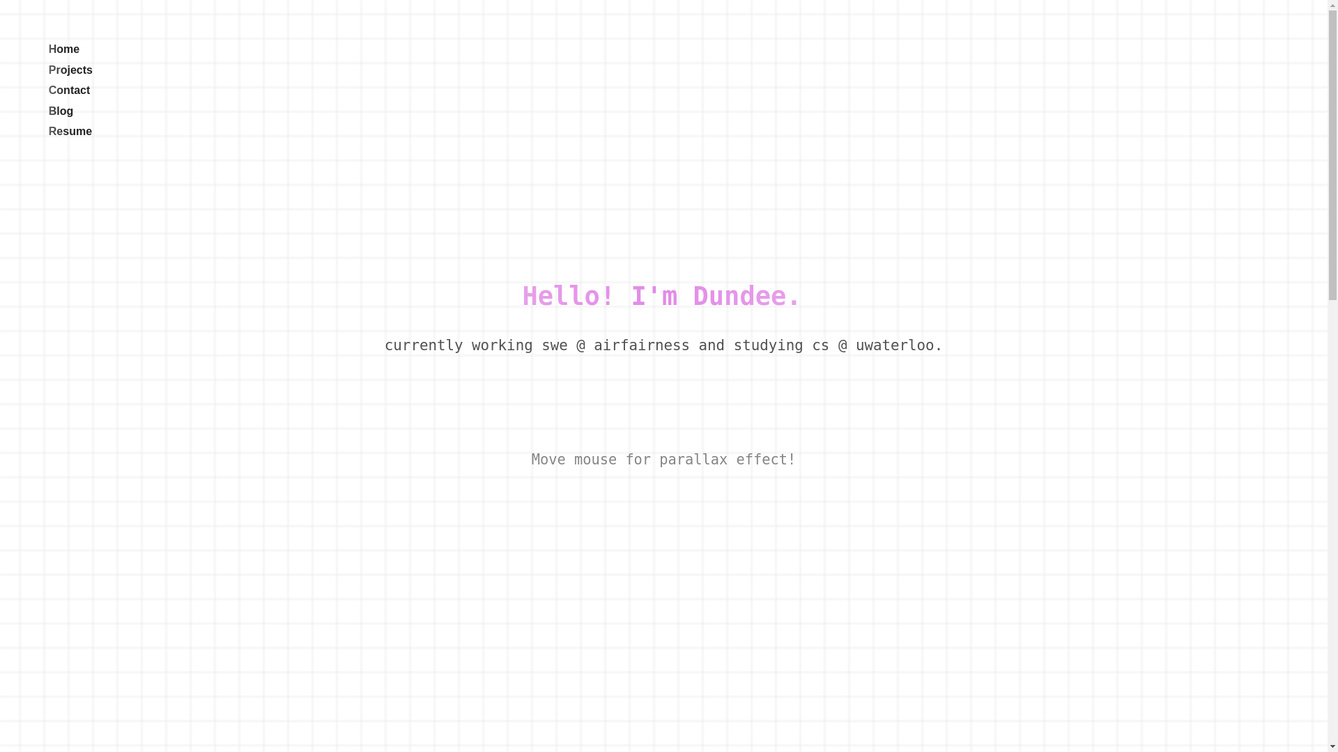 website screenshot of https://dundeezhang-github-io.pages.dev/