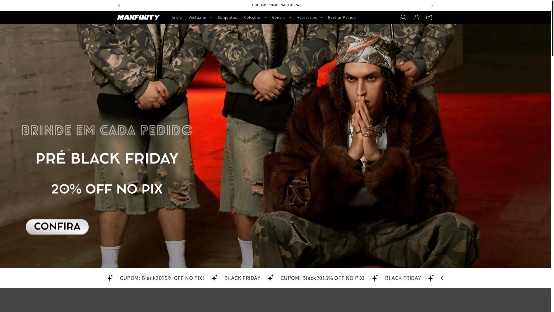 website screenshot of https://manfinityclothing.com/