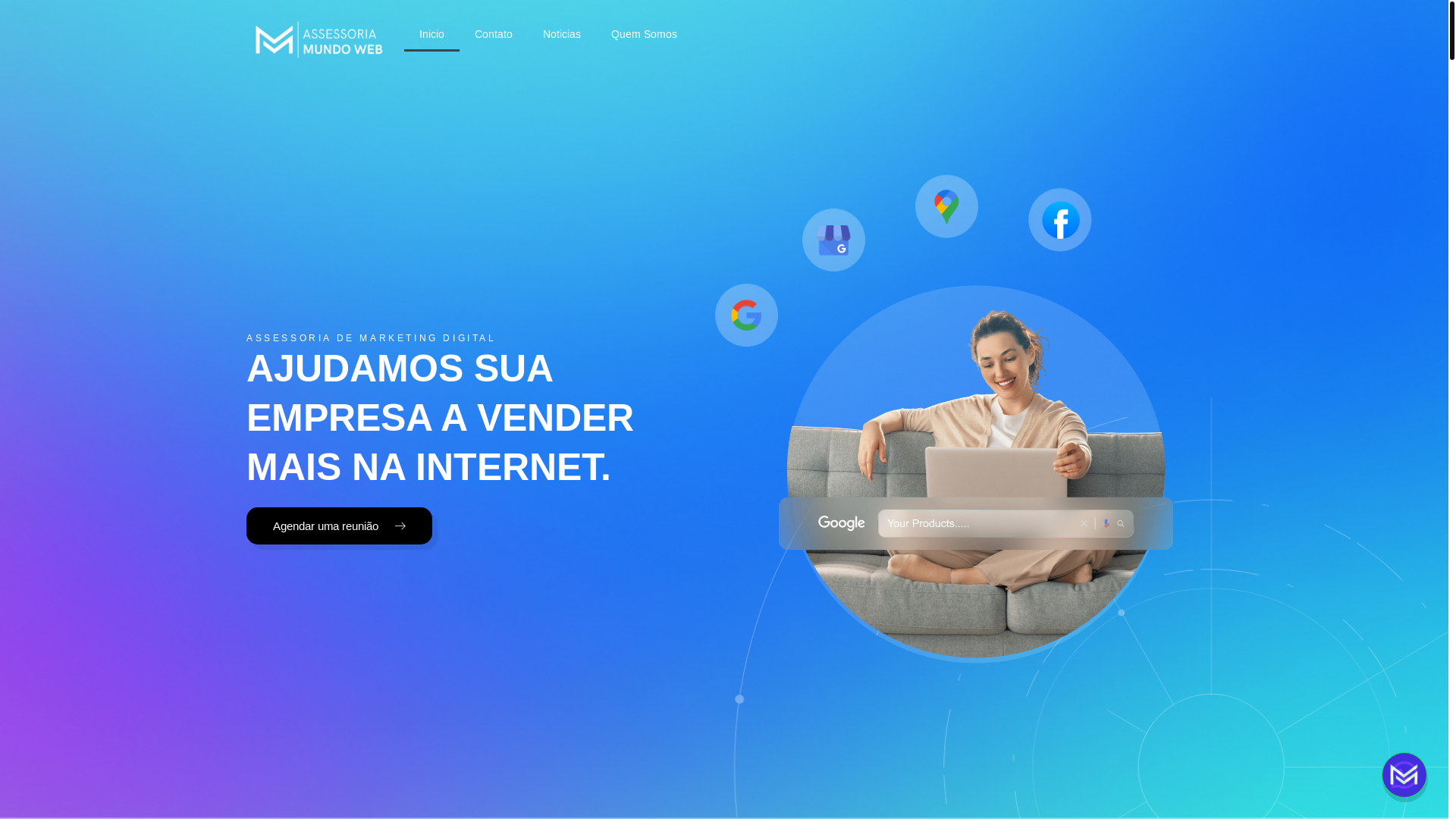 website screenshot of https://assessoriamundoweb.com.br/