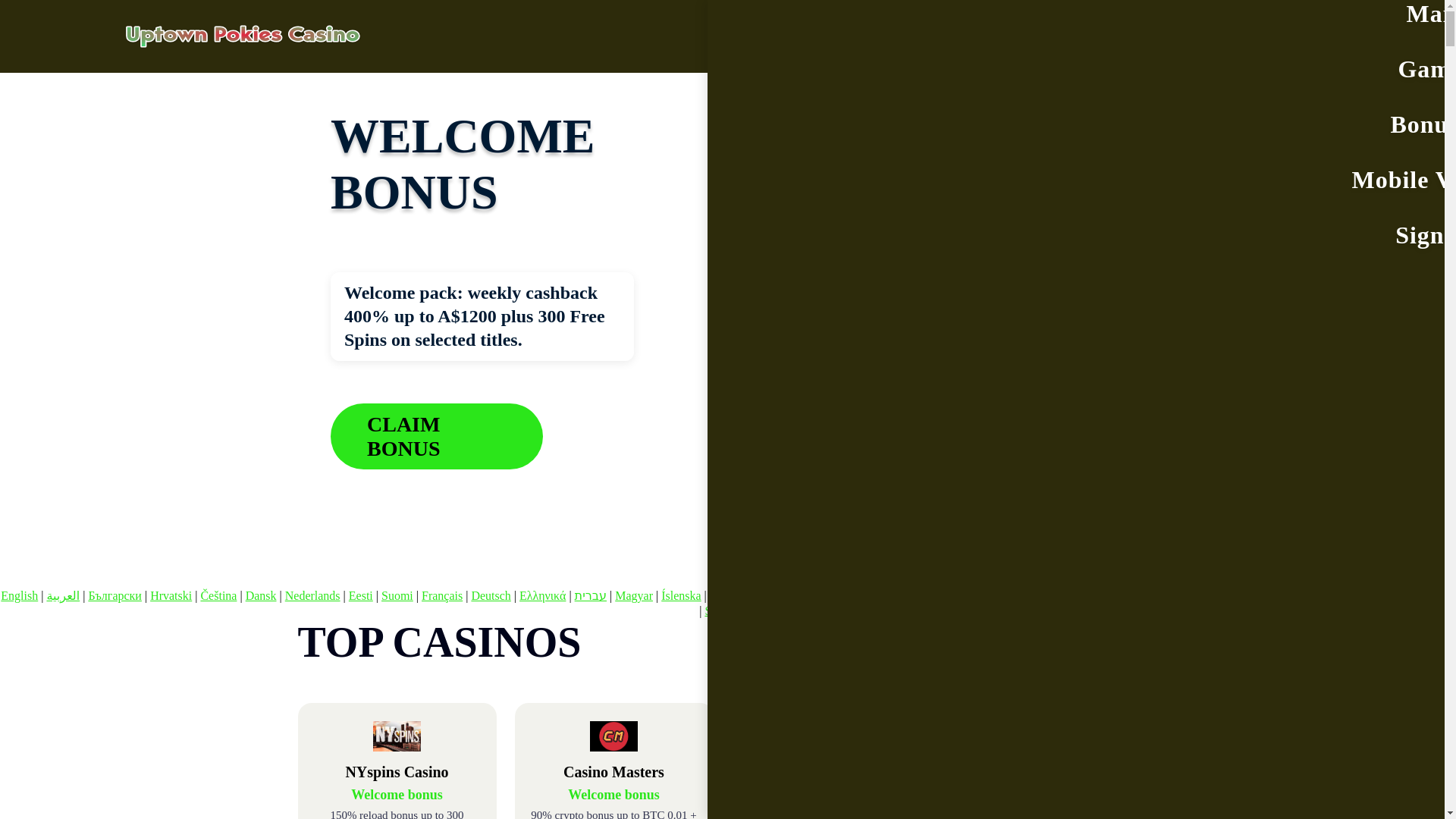 website screenshot of https://uptownpokies2.bond/