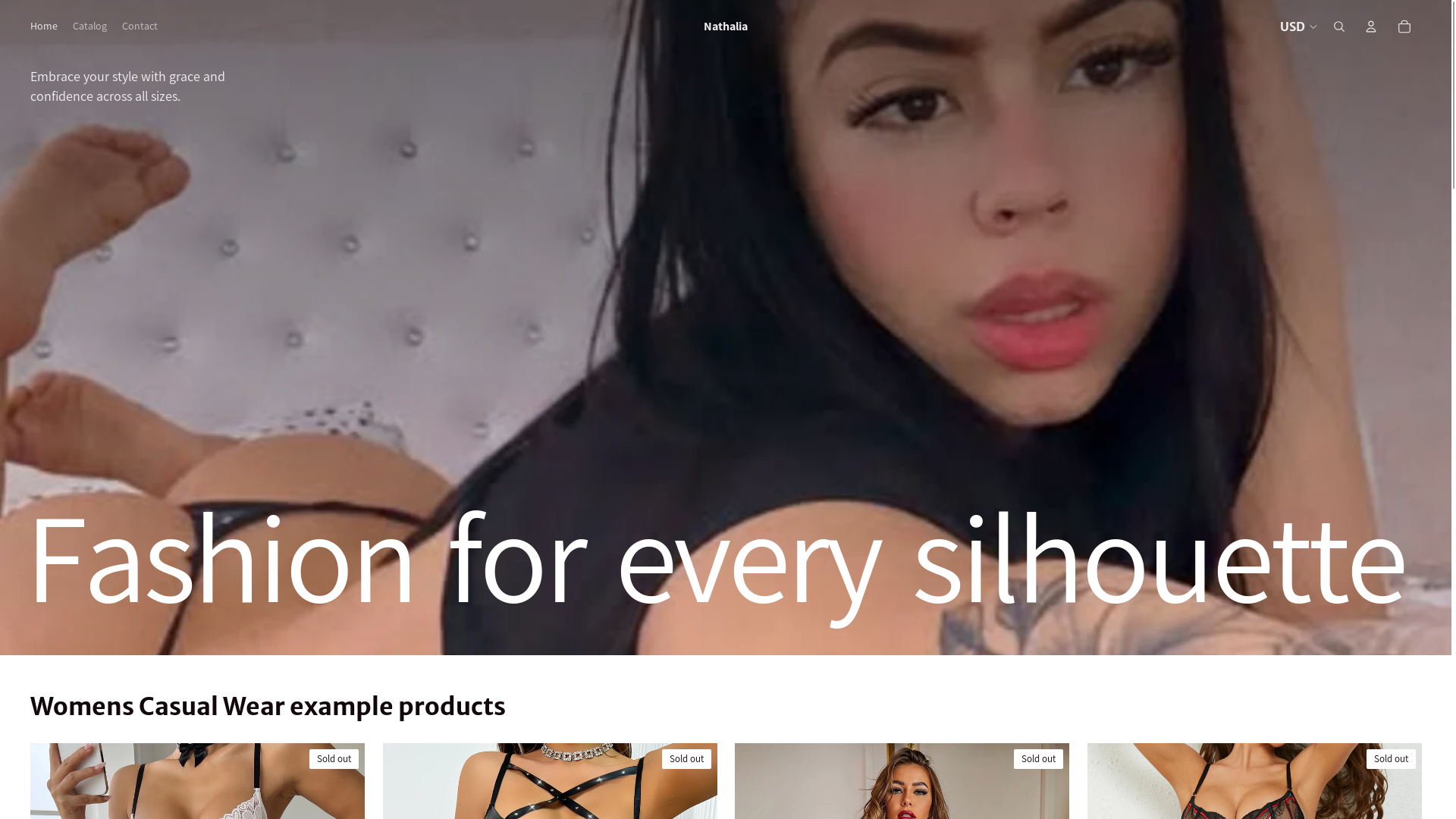 website screenshot of https://nathaliafashion.com/