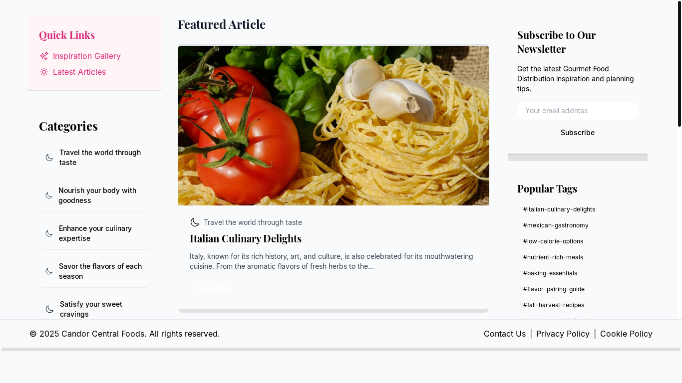 website screenshot of https://candorfoodcentral.food/