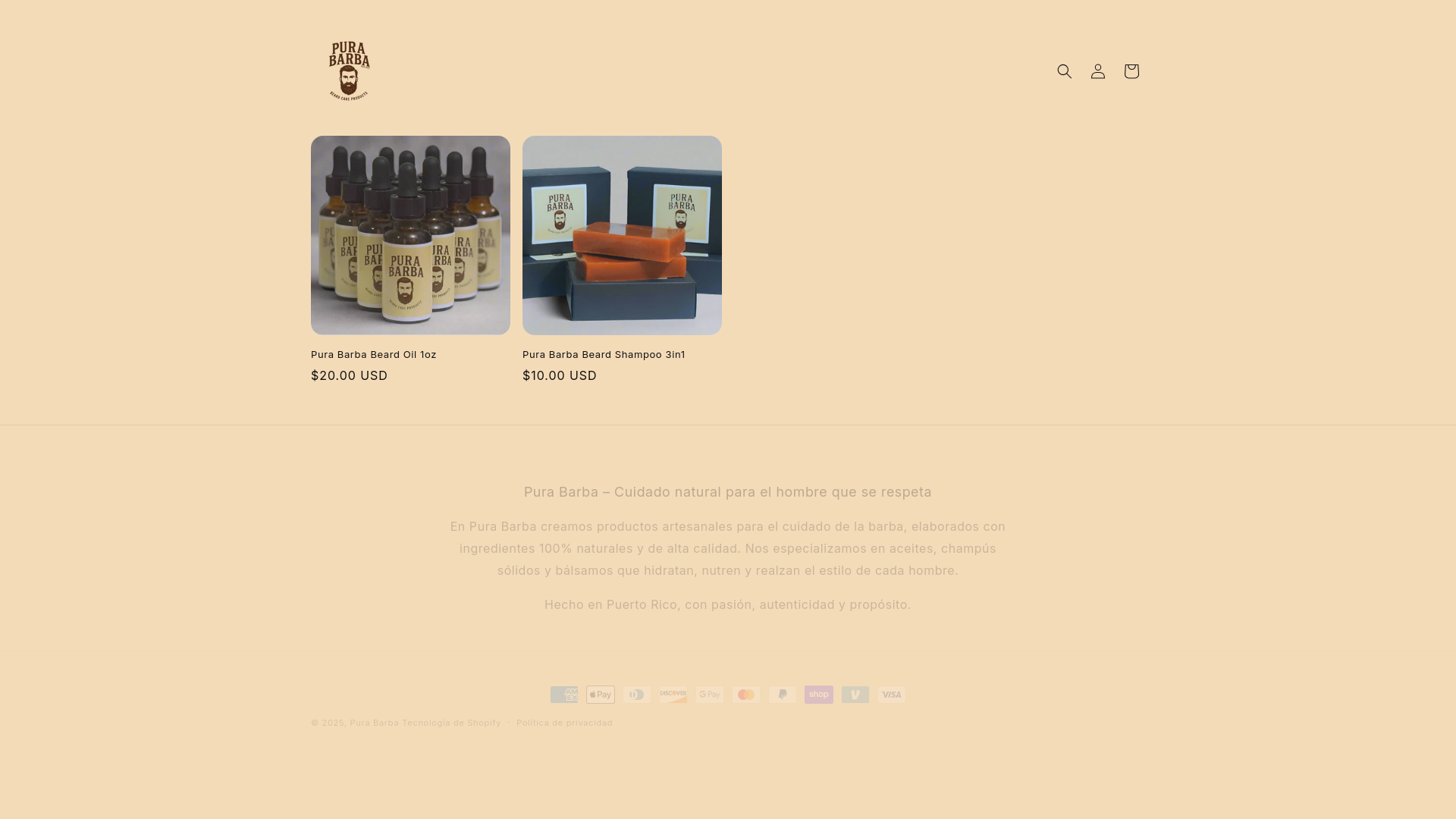 website screenshot of https://purabarba.com/