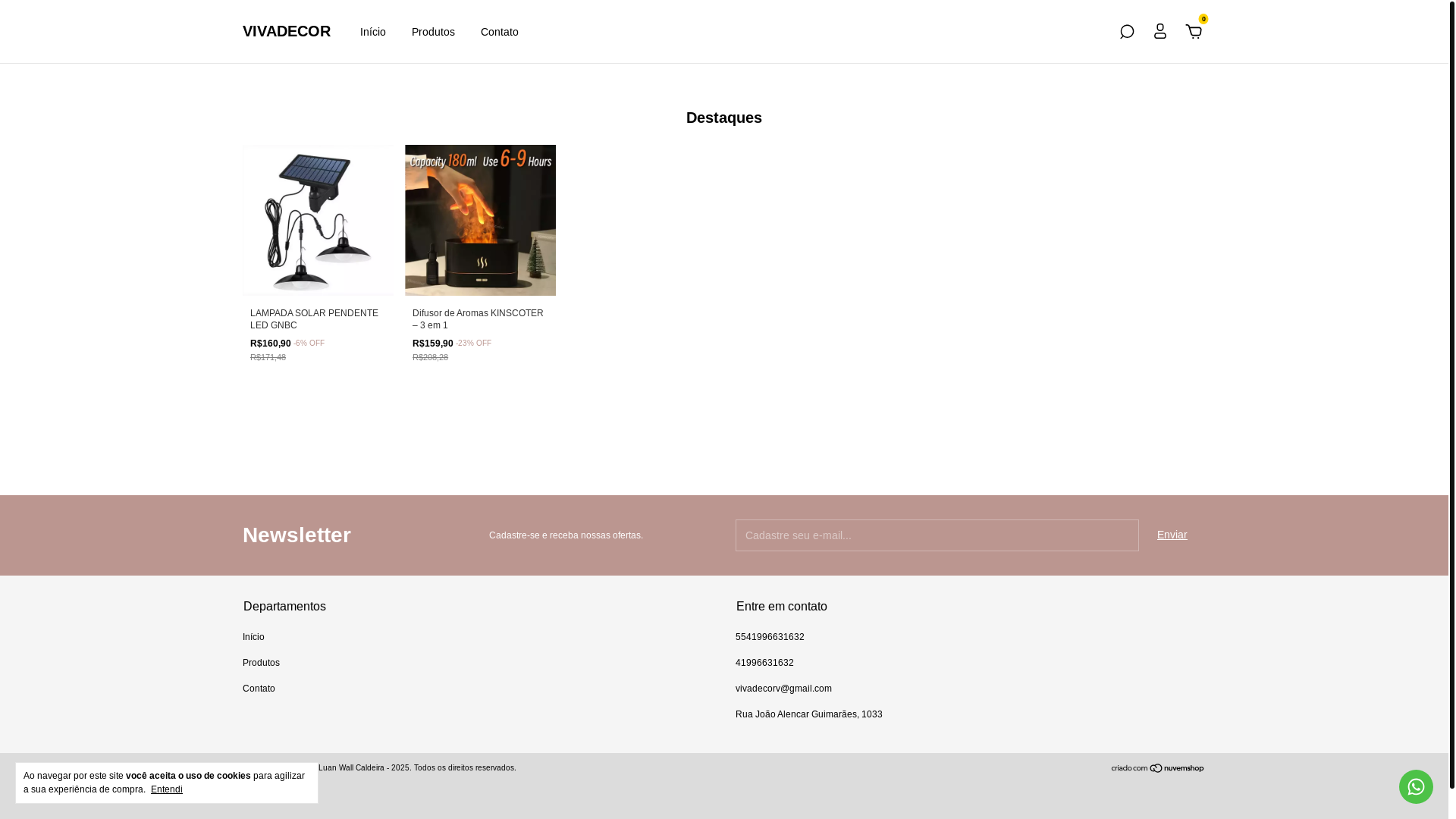 website screenshot of https://vivadecor0.com.br/