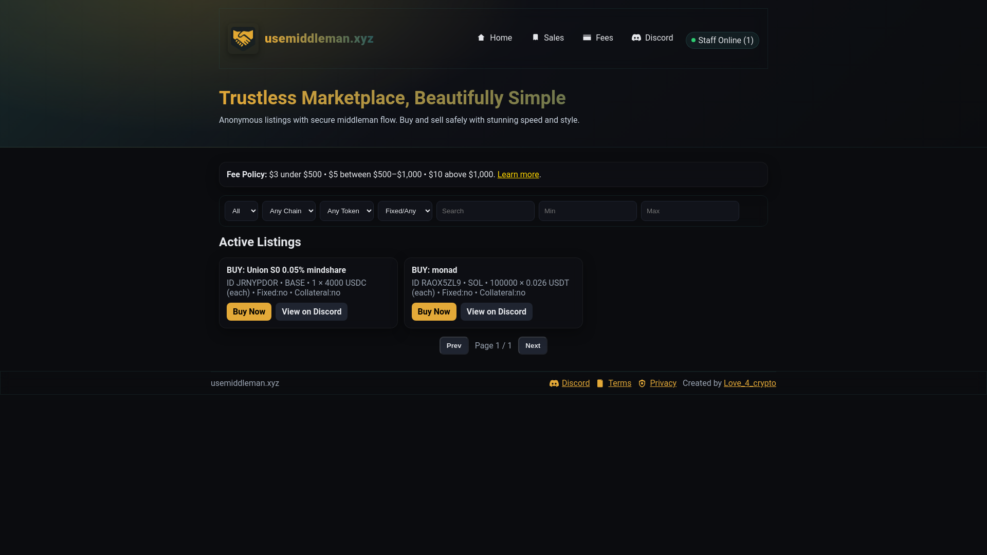 website screenshot of https://usemiddleman.xyz/