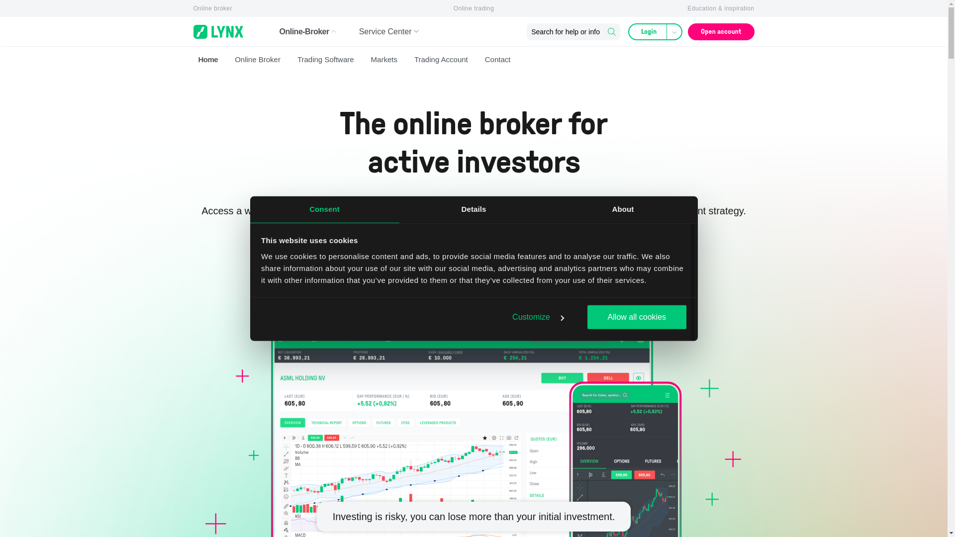 website screenshot of https://falconbrokercz.com/
