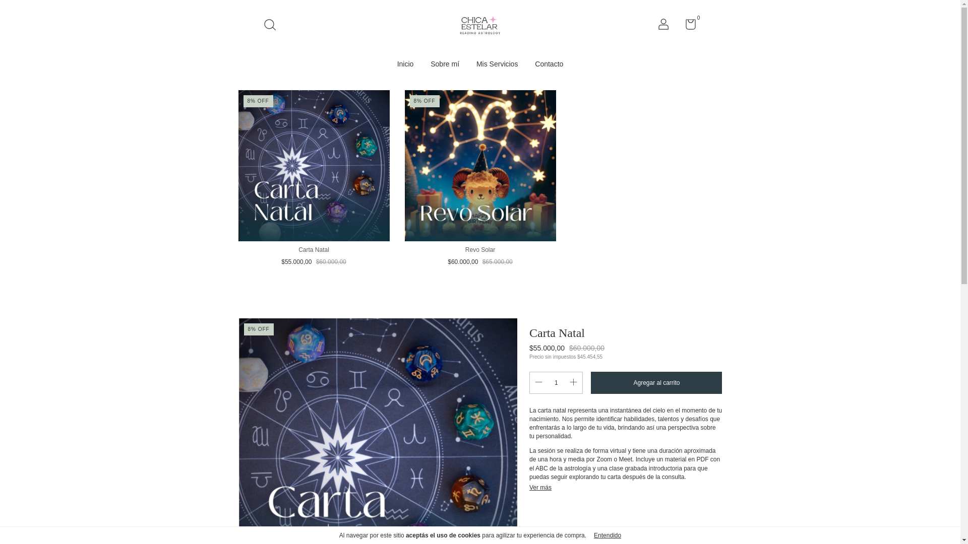 website screenshot of https://chicaestelar.com.ar/