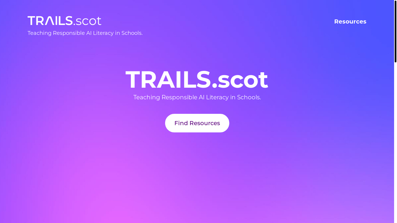 website screenshot of https://trails.scot/
