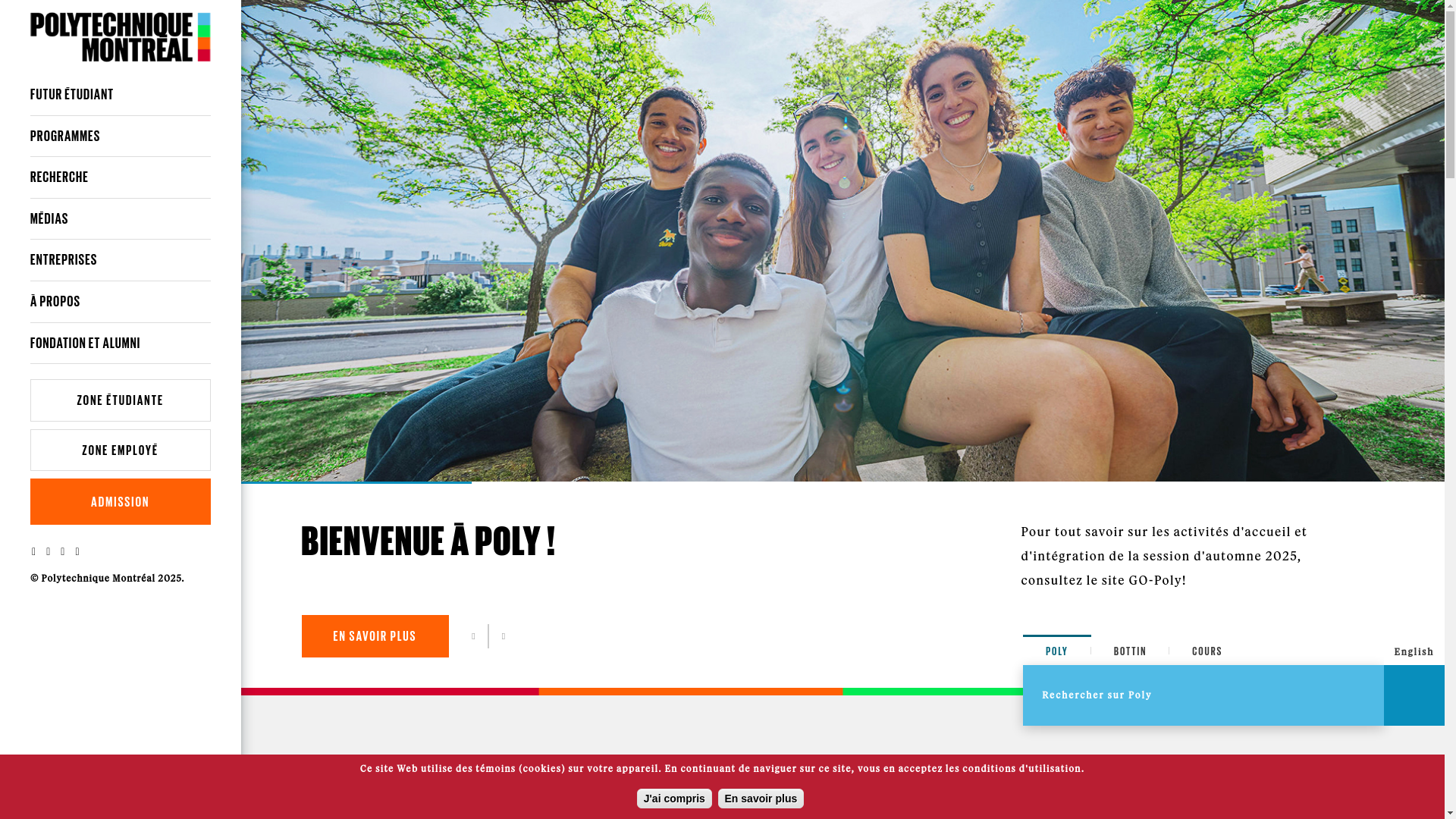 website screenshot of https://www.polymtl.ca/