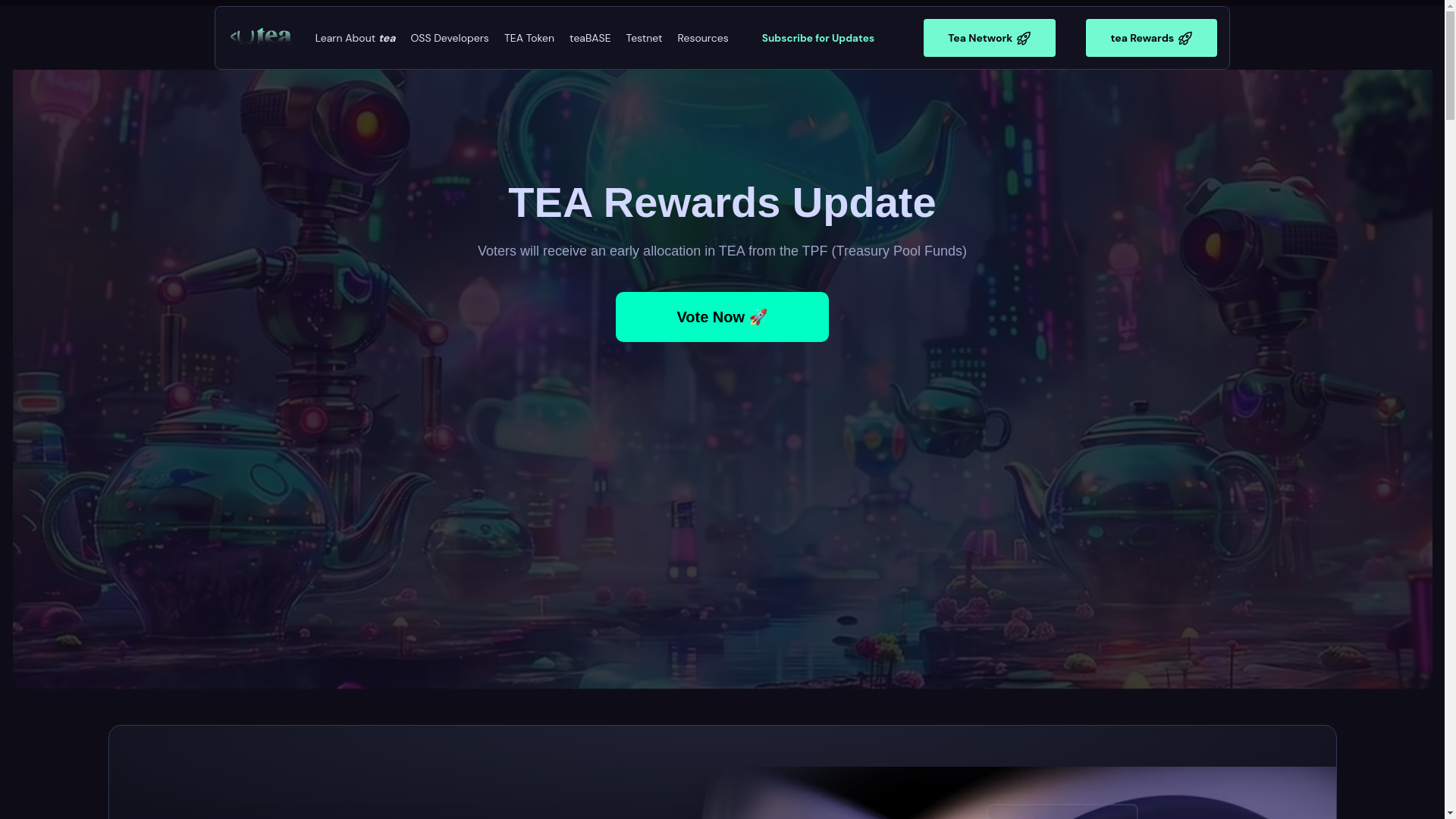 website screenshot of https://tea-vote.com/